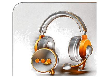 Headset 3D representando atendimento humano
