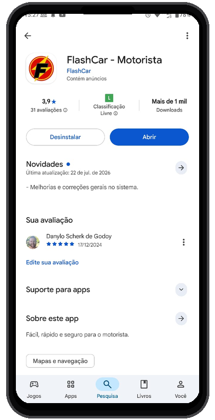 Aplicativo Flash Car Motorista na Google Play